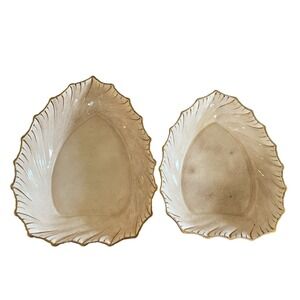 Fondeville England Ambassador Ware Gold Trim Leaf Dishes Bowls‎ Vintage Elegant